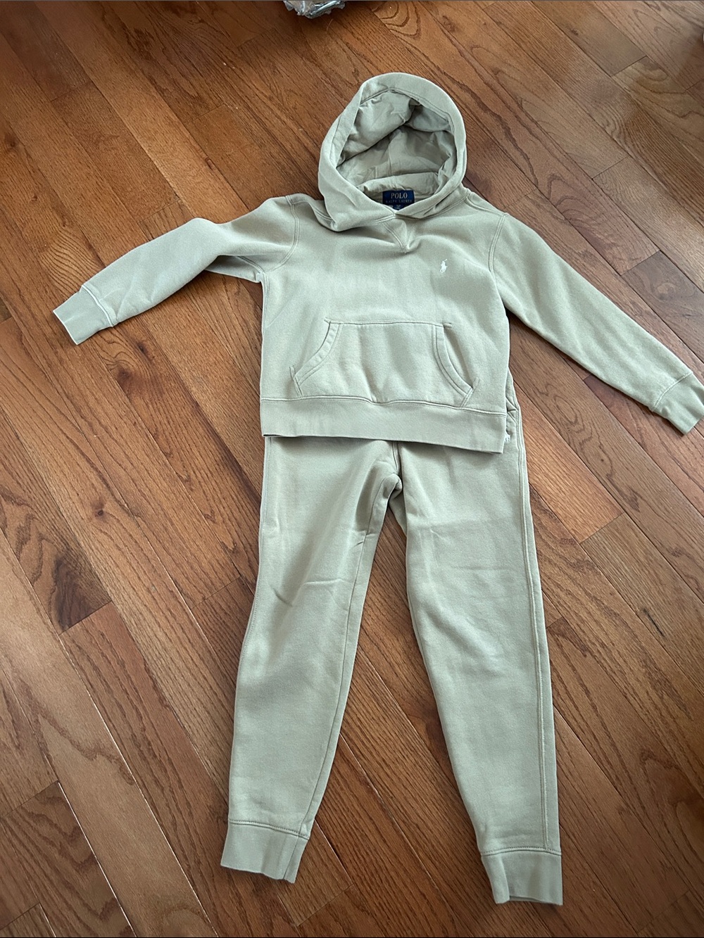 Polo by Ralph Lauren Kids Tan Hoodie & Jogger Set size small 8.